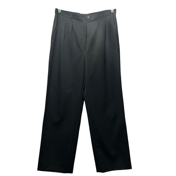 Giorgio Sant Angelo Pants - Vintage Giorgio Sant'Angelo‎ Wool Trousers Sz 14 Black Pleated Pants Yugoslavia